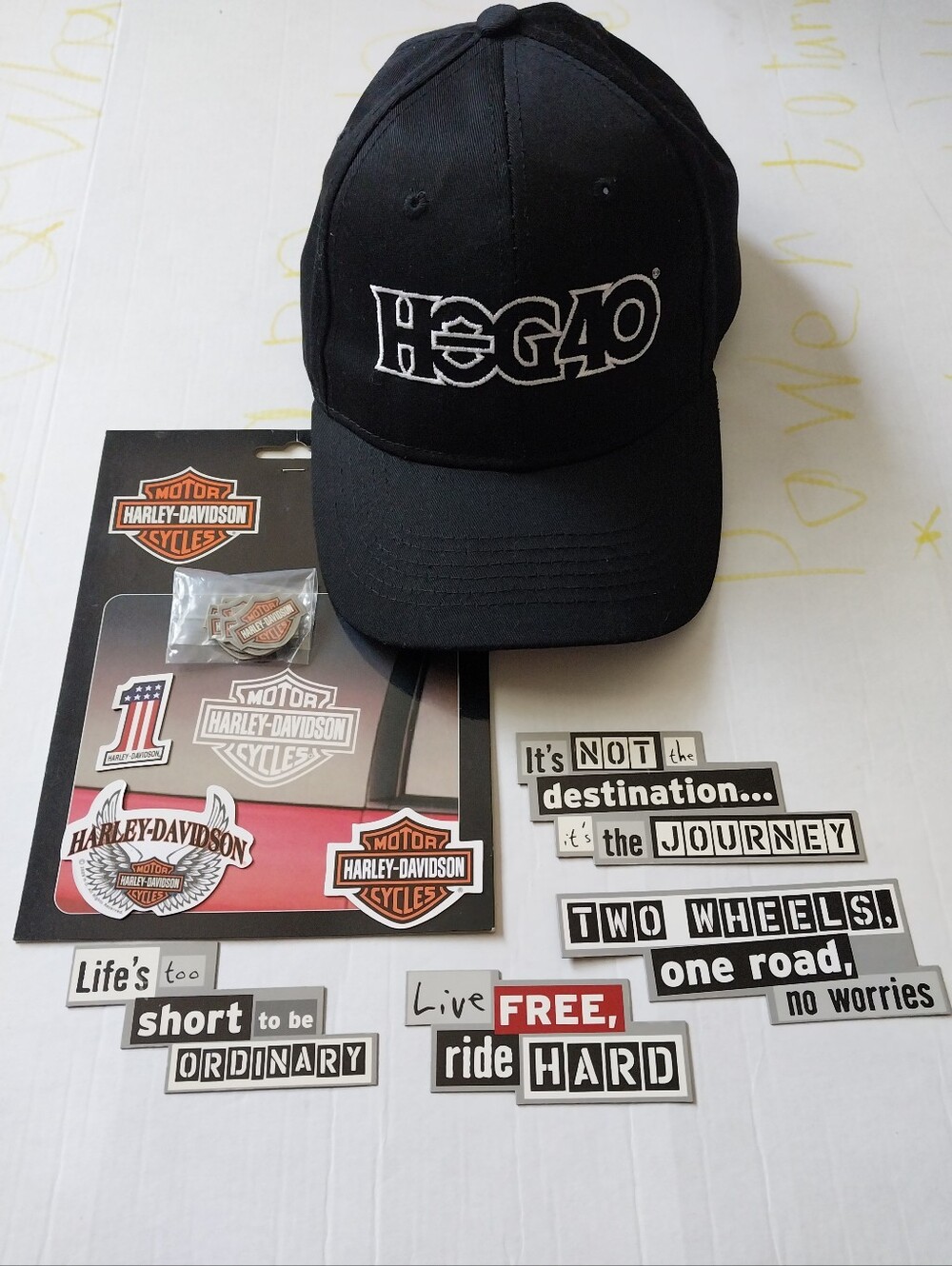 Harley-Davidson Hat HOG40, Window Decal And Magnetic Stickers